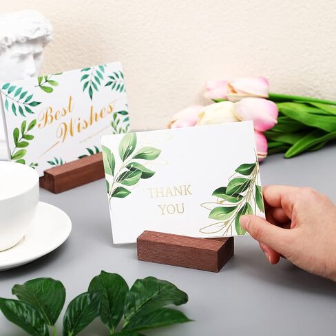 12 Pieces Wood Place Card Holders Wood Sign Table Number Stands Name Card Holder for Wedding Party Events Decoration(3 x 1.6 x 0.8 Inch,Walnut Color) in Saudi Arabia