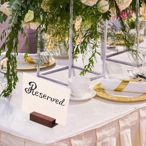 12 Pieces Wood Place Card Holders Wood Sign Table Number Stands Name Card Holder for Wedding Party Events Decoration(3 x 1.6 x 0.8 Inch,Walnut Color) in Saudi Arabia
