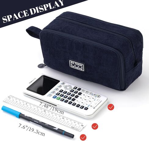 CICIMELON BIG CORDUROY PEN PENCIM CASE 3 COMPARTMENTS BACK POUCH FOR in Kuwait