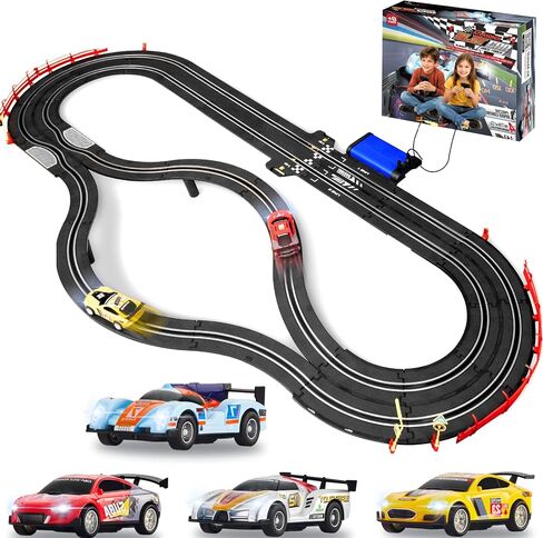 Electric Slot Car Race Car Set for Kids Ages 4-8 – Dual Speed Controllers, Smooth Track Curves, Fast-Paced Action – Fun Toy for Boys & Girls Age 5+ – Complete Competitive Playset with Accessories in Saudi Arabia