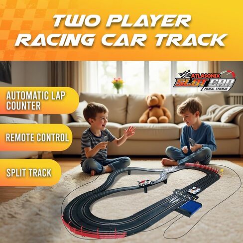 Electric Slot Car Race Car Set for Kids Ages 4-8 – Dual Speed Controllers, Smooth Track Curves, Fast-Paced Action – Fun Toy for Boys & Girls Age 5+ – Complete Competitive Playset with Accessories in Saudi Arabia