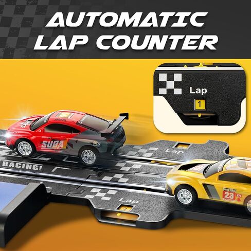 Electric Slot Car Race Car Set for Kids Ages 4-8 – Dual Speed Controllers, Smooth Track Curves, Fast-Paced Action – Fun Toy for Boys & Girls Age 5+ – Complete Competitive Playset with Accessories in Saudi Arabia