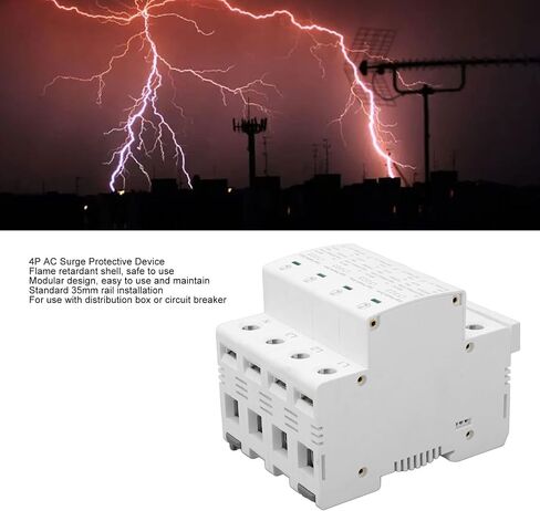 Gas Tube Arrestors AC Protector 420V 1P + N DIN Rail Outlet, Compact Protection Device 4P 35mm Rail Mount - Reliable Overvoltage, Flame Retardant, Easy Installation in Kuwait