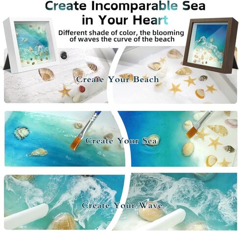 iland UV Resin Art Kit, Crafting Kit of The Beach, UV Resin Craft Kit, Arts and Crafts for Adults, Cool Gifts for Beach Lovers, Adult Hobbies for Women, DIY Ocean Themed Gifts in Kuwait