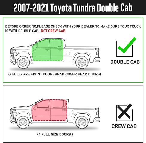 تشغيل لوحات جانبية جانبية متوافقة مع 2007-2021 تويوتا التندرا كابينة مزدوجة مع باب خلفي ضيق. مرحلة مزدوجة محكم المسحوق الأسود خطوة الخطوة خطوة خطوة القضبان. in Kuwait