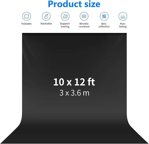 Neewer 10 × 12 قدمًا / 3 × 3.6 م Pro Photo Studio Premium Propium Prolestrop الخلفية الخلفية للتصوير الفوتوغرافي والفيديو والتلفزيون (الخلفية فقط) - أبيض in Kuwait