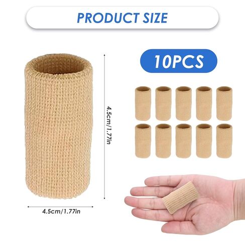 10 PCS أكمام ضغط الإصبع ، غلاف الإبهام ولف الأرقام مع حماية مفصل ، دعم آمن ، أكمام الضغط بالإضافة إلى حماة الأصابع للرياضة والألعاب والاستخدام اليومي in Kuwait