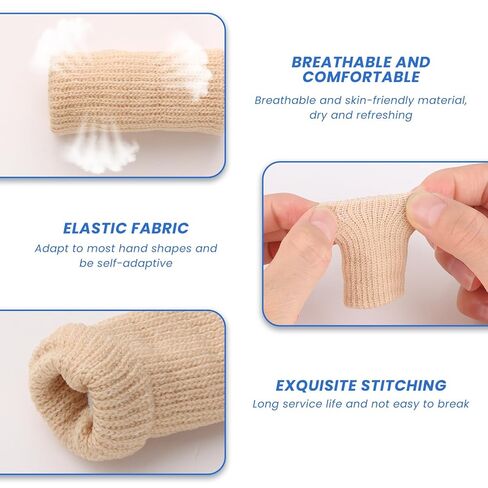 10 PCS أكمام ضغط الإصبع ، غلاف الإبهام ولف الأرقام مع حماية مفصل ، دعم آمن ، أكمام الضغط بالإضافة إلى حماة الأصابع للرياضة والألعاب والاستخدام اليومي in Kuwait