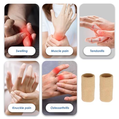 10 PCS أكمام ضغط الإصبع ، غلاف الإبهام ولف الأرقام مع حماية مفصل ، دعم آمن ، أكمام الضغط بالإضافة إلى حماة الأصابع للرياضة والألعاب والاستخدام اليومي in Kuwait