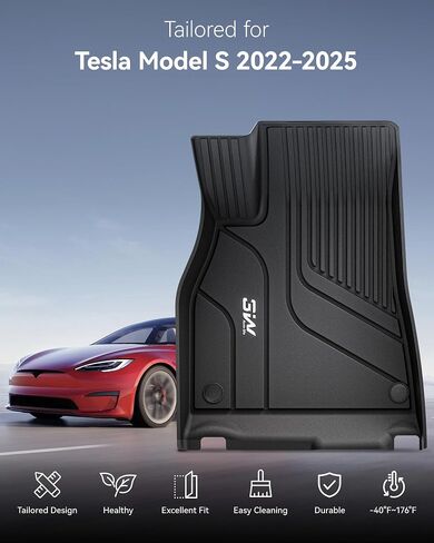 سجادات أرضية Tesla Model Y 3 وات، بطانة أرضية TPE مناسبة لجميع الأحوال الجوية متوافقة مع Tesla Model Y 2020-2024، مجموعة كاملة من سجادات الأرضية السوداء، وبطانة الحمولة وملحقات سجادات المقعد الخلفي لـ Tesla 5 مقاعد in Kuwait