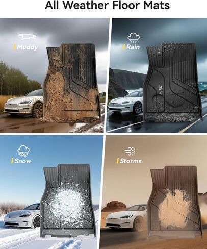 سجادات أرضية Tesla Model Y 3 وات، بطانة أرضية TPE مناسبة لجميع الأحوال الجوية متوافقة مع Tesla Model Y 2020-2024، مجموعة كاملة من سجادات الأرضية السوداء، وبطانة الحمولة وملحقات سجادات المقعد الخلفي لـ Tesla 5 مقاعد in Kuwait