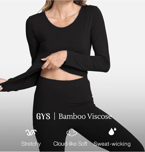 GYS Bamboo Viscose Long Johns Sets Thermal Underwear for Women Long Sleeve Base Layer in Saudi Arabia