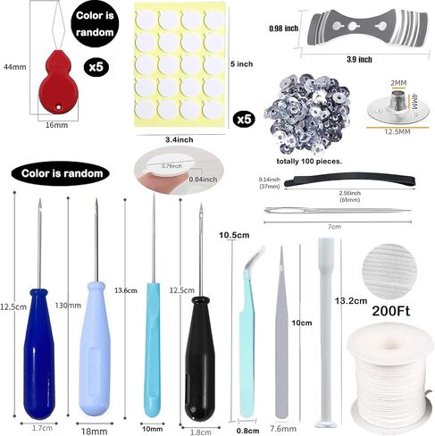 13PCS Mold Punch Needle with Hook & Eye,Candle Wick Inserting Tool for Molds Large-Eye Needle for Candle Silicone Molds,Candle Wick Roll 200 Ft 24 Wick Spool(2 Style),Threader,Candle Wick Holders in Saudi Arabia