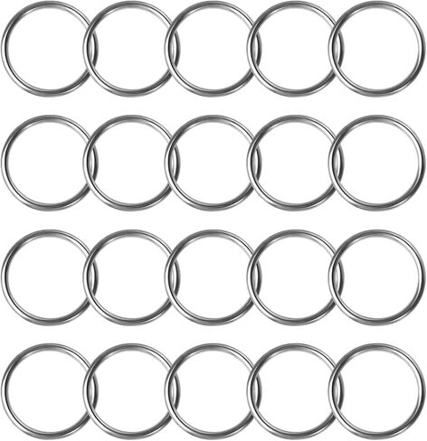 60pcs 5 أحجام معدنية فضية O Rings متعددة الأغراض 304 حلقة من الفولاذ المقاوم للصدأ لأكياس الأجهزة أحزمة الكلاب DIY Macrame Craft Supplies in Kuwait