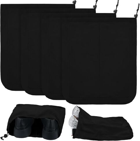 4 Pcs Travel Shoe Bags Shoes Pouch Spandex Shoe Storage Bags with Interior Divider and Drawstring for Women Men Luggage Packing Organizer in Kuwait