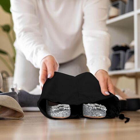 4 Pcs Travel Shoe Bags Shoes Pouch Spandex Shoe Storage Bags with Interior Divider and Drawstring for Women Men Luggage Packing Organizer in Kuwait