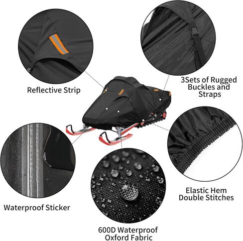 Snowmobile Cover Trailerable Universal Snowmobile Protective Cover Waterproof and UV Protection Snowmobile Storage Heavy Duty (Fits Length 130"x 51"x 48") in Saudi Arabia