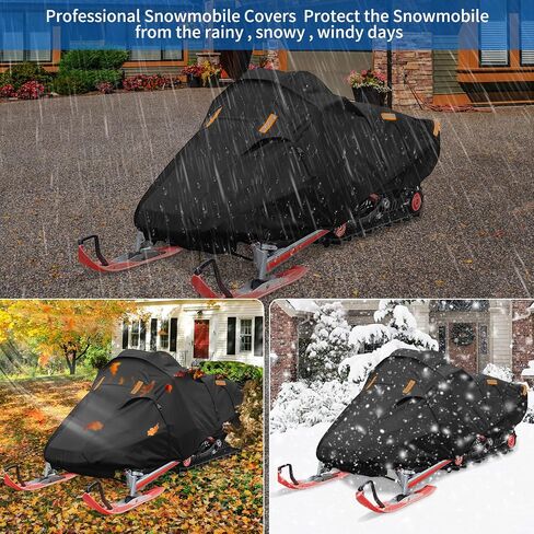 Snowmobile Cover Trailerable Universal Snowmobile Protective Cover Waterproof and UV Protection Snowmobile Storage Heavy Duty (Fits Length 130"x 51"x 48") in Saudi Arabia