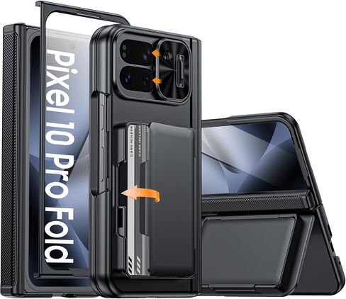 بالنسبة إلى Galaxy Z Fold 6 Case مع حامل البطاقة ، وحالة محفظة حظر RFID ، وغطاء كاميرا الشريحة ، وحماية المفصلات ، وحامي الشاشة الأمامية ، وحماية مكافحة الصدمات الكاملة للجسم لـ Z Fold 6-Dark in Saudi Arabia