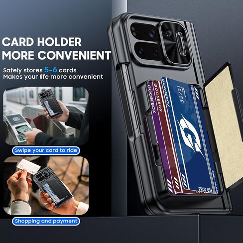 بالنسبة إلى Galaxy Z Fold 6 Case مع حامل البطاقة ، وحالة محفظة حظر RFID ، وغطاء كاميرا الشريحة ، وحماية المفصلات ، وحامي الشاشة الأمامية ، وحماية مكافحة الصدمات الكاملة للجسم لـ Z Fold 6-Dark in Saudi Arabia
