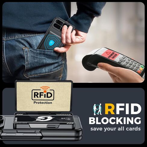 بالنسبة إلى Galaxy Z Fold 6 Case مع حامل البطاقة ، وحالة محفظة حظر RFID ، وغطاء كاميرا الشريحة ، وحماية المفصلات ، وحامي الشاشة الأمامية ، وحماية مكافحة الصدمات الكاملة للجسم لـ Z Fold 6-Dark in Saudi Arabia