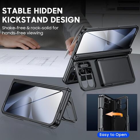 بالنسبة إلى Galaxy Z Fold 6 Case مع حامل البطاقة ، وحالة محفظة حظر RFID ، وغطاء كاميرا الشريحة ، وحماية المفصلات ، وحامي الشاشة الأمامية ، وحماية مكافحة الصدمات الكاملة للجسم لـ Z Fold 6-Dark in Saudi Arabia