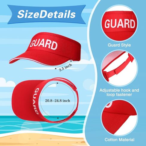 6 Pcs Guard Visor Hat Professional Red Guard Hat Emergency Equipment Guard Flex Visor Hats for Men Women in Kuwait