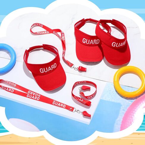 6 Pcs Guard Visor Hat Professional Red Guard Hat Emergency Equipment Guard Flex Visor Hats for Men Women in Kuwait