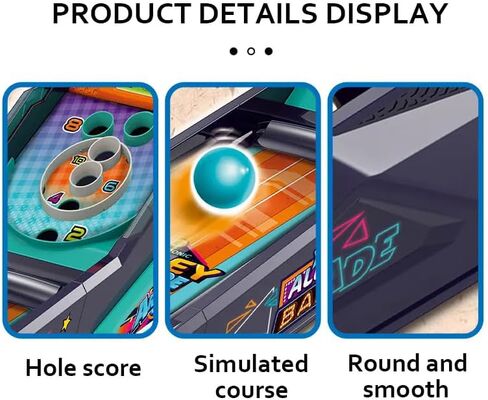 Alley Ball Game — Electronic Roll & Score Tabletop Arcade, Auto Scoring with Lights & Sound, Pull-Handle Launcher — 1-2 Players, Mini Arcade Game for Kids in Kuwait