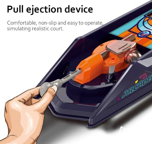 Alley Ball Game — Electronic Roll & Score Tabletop Arcade, Auto Scoring with Lights & Sound, Pull-Handle Launcher — 1-2 Players, Mini Arcade Game for Kids in Kuwait