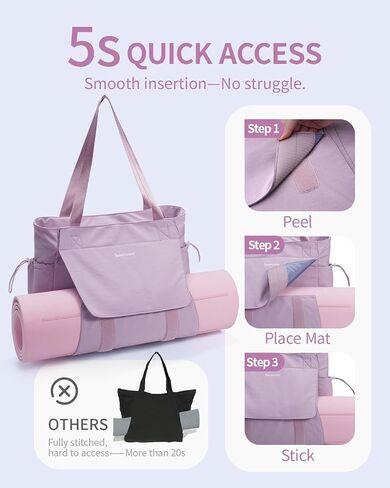 sportsnew Yoga Mat Bag Tote Yoga Gym Bags For Women Men with Waterproof Wet Pocket & Hook-and-loop, Quick Access Storage Yoga Mat Bag Carrier in Saudi Arabia