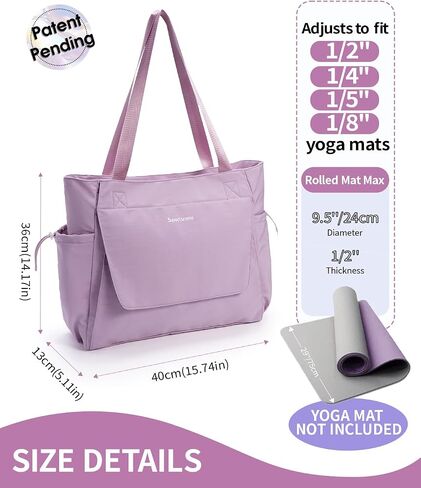 sportsnew Yoga Mat Bag Tote Yoga Gym Bags For Women Men with Waterproof Wet Pocket & Hook-and-loop, Quick Access Storage Yoga Mat Bag Carrier in Saudi Arabia