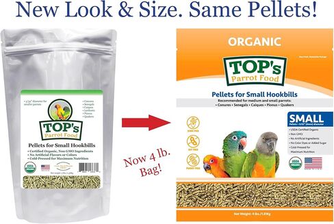 Top's Parrot Food Bird Beallets for Small Hookbills - Non GMO ، Peanut Soy & Corn Free ، USDA Organic Certified (10 £) in Kuwait