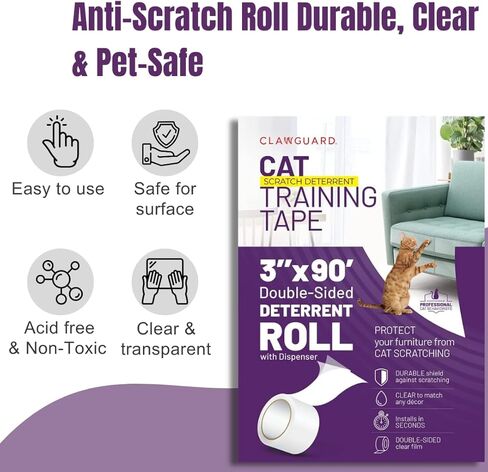 CLAWGUARD Bundle Pack – Dog Scratch Protection Tape Single-Sided 10 Pack Sheets and Cat Training Tape Anti Scratch Cat Deterrent Double-Sided 10 Pack Sheets. Dog & Cat Furniture Protector Pack in Saudi Arabia