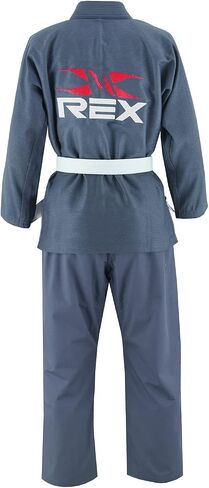 حزام جيو جيتسو البرازيلي من REX Sports للرجال والنساء BJJ Gi Grappling Kimonos حزام أبيض خفيف الوزن (أزرق ملكي، K2) in Saudi Arabia