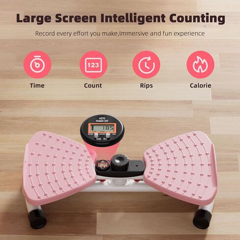 Waist Twister Ab Machine, 300 lbs Weight Capacity Anti-Slip Twist Board, Noiseless Exercise Equipment with Digital Display for Tracking Time, Reps & Calories, Home Gym Workout for Women and Men in Saudi Arabia