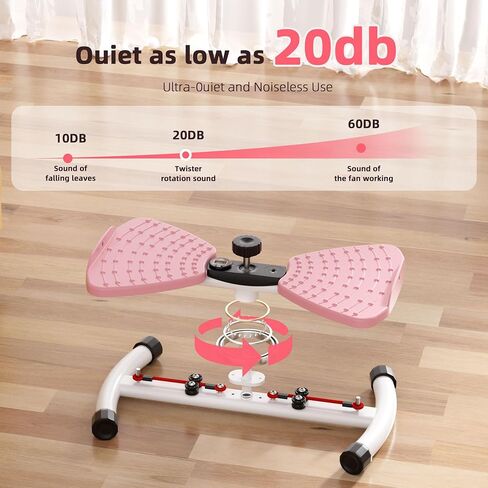 Waist Twister Ab Machine, 300 lbs Weight Capacity Anti-Slip Twist Board, Noiseless Exercise Equipment with Digital Display for Tracking Time, Reps & Calories, Home Gym Workout for Women and Men in Saudi Arabia