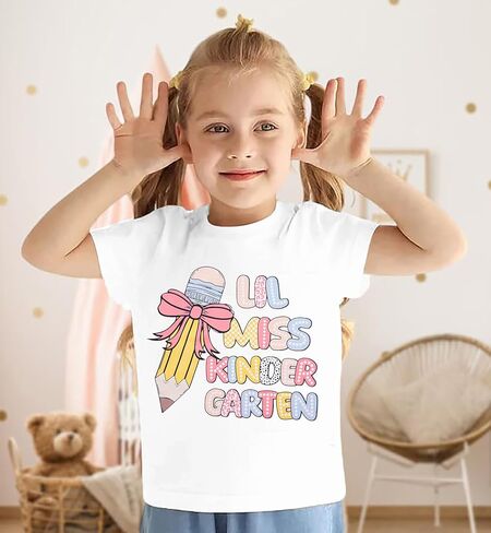 قميص اليوم الأول من المدرسة للأطفال الصغار: قميص في عصر ما قبل المدرسة للأطفال - تي شيرت لطيف للفتيات الصغيرات للعودة إلى المدرسة in Kuwait