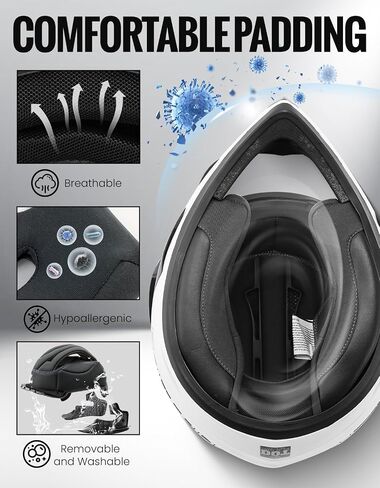 TCMT Unisex-Adult Motorcycle Full Face Off Road Helmet Dirt Bike Motocross ATV Mountain Bike MX Helmet DOT Approved in Saudi Arabia