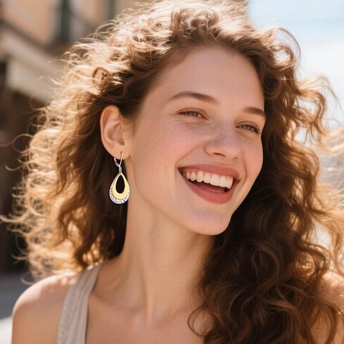 925 Sterling Silver Teardrop Dangle Earrings for Women Hammered Layer Drop Dangle Earrings Jewelry Hypoallergenic Boho Teardrop Leverback Dangle Earings for Jewelry Gifts in Saudi Arabia