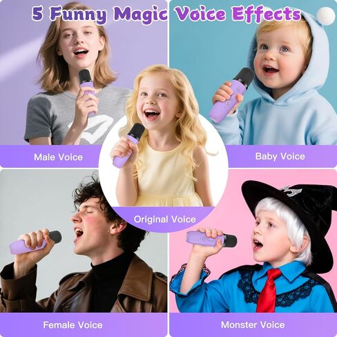 Mini Karaoke Machine for Kids,Haomuren,Portable Bluetooth Singing Speaker with 2 Wireless Microphones,Birthday Gifts Toys little Girls for 3,4,5,6,7,8,9,10,11,12 Years Old Toddler Karaoke Machine,Pink in Saudi Arabia