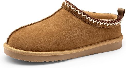DREAM PAIRS Men's Fuzzy Cozy Slippers Genuine Suede Indoor Outdoor Home Comfy Winter Cute Warm Memory Foam Furry Shoes in Saudi Arabia
