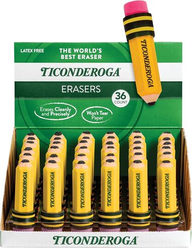 محو Ticonderoga ® ، على شكل قلم رصاص ، أصفر ، 3 CT (38953) in Kuwait
