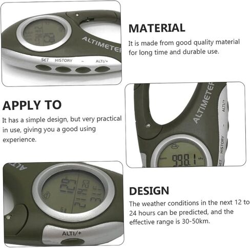 Sosoport Weather Barometer Altimeter for Hiking Portable Thermometer Carabiner Design in Saudi Arabia