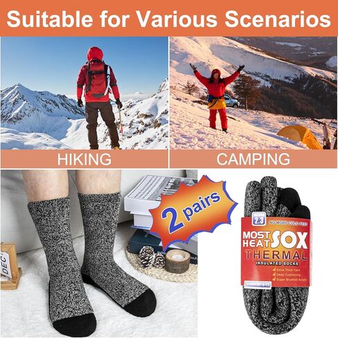 Thermal Socks for Men, Winter Warm Socks Mens for Cold Weather Extreme Temperatures in Kuwait