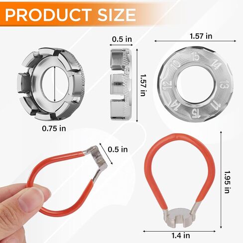 2PC Bike Spoke Wrench Set, Spoke Torque Wrench for Bicycle Spoke Adjustment, Hard Steel Bike Wrenches Spoke Tool, Compatible with 10/11/12/13/14/15G Bicycle Spokes Nipples in Saudi Arabia