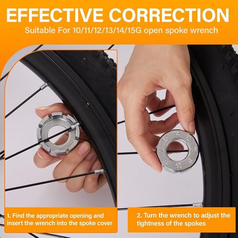 2PC Bike Spoke Wrench Set, Spoke Torque Wrench for Bicycle Spoke Adjustment, Hard Steel Bike Wrenches Spoke Tool, Compatible with 10/11/12/13/14/15G Bicycle Spokes Nipples in Saudi Arabia