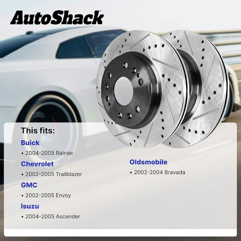 AutoShack Brake Rotors Front Brake Rotor Replacement Kit for Chevrolet Trailblazer 2002-2005 GMC Envoy 2002-2004 Oldsmobile Bravada 2004-2005 Buick Rainier 2004-2005 Isuzu Ascender 4WD RWD R65071PR in Saudi Arabia