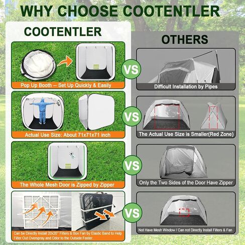 CooTentler Pop Up Paint Booth 6x6x6ft Portable Spray Tent with Black Floor, Mesh Door and Mesh Window for Furniture, Auto Parts & Other Items Painting Works in Saudi Arabia