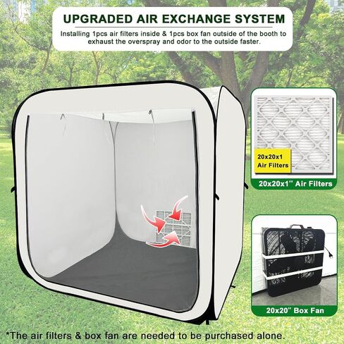 CooTentler Pop Up Paint Booth 6x6x6ft Portable Spray Tent with Black Floor, Mesh Door and Mesh Window for Furniture, Auto Parts & Other Items Painting Works in Saudi Arabia